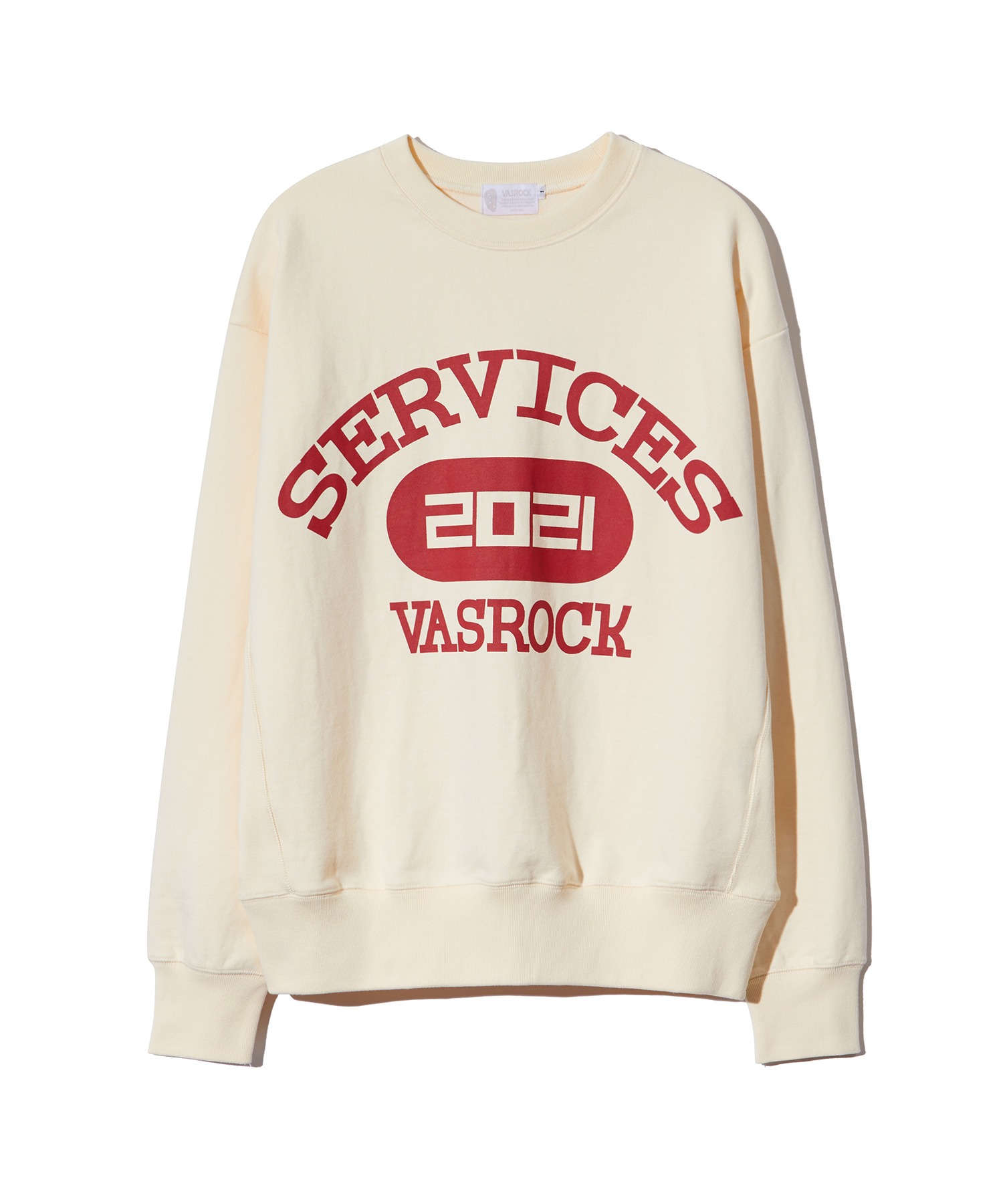 VASROCK,VASROCK Service Arch Logo Sweatshirt Cream